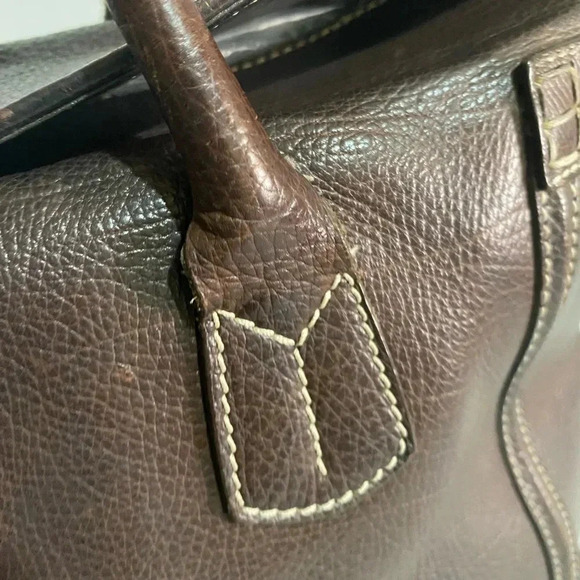 Tod’s brown distressed leather satchel handbag - Picture 7 of 13